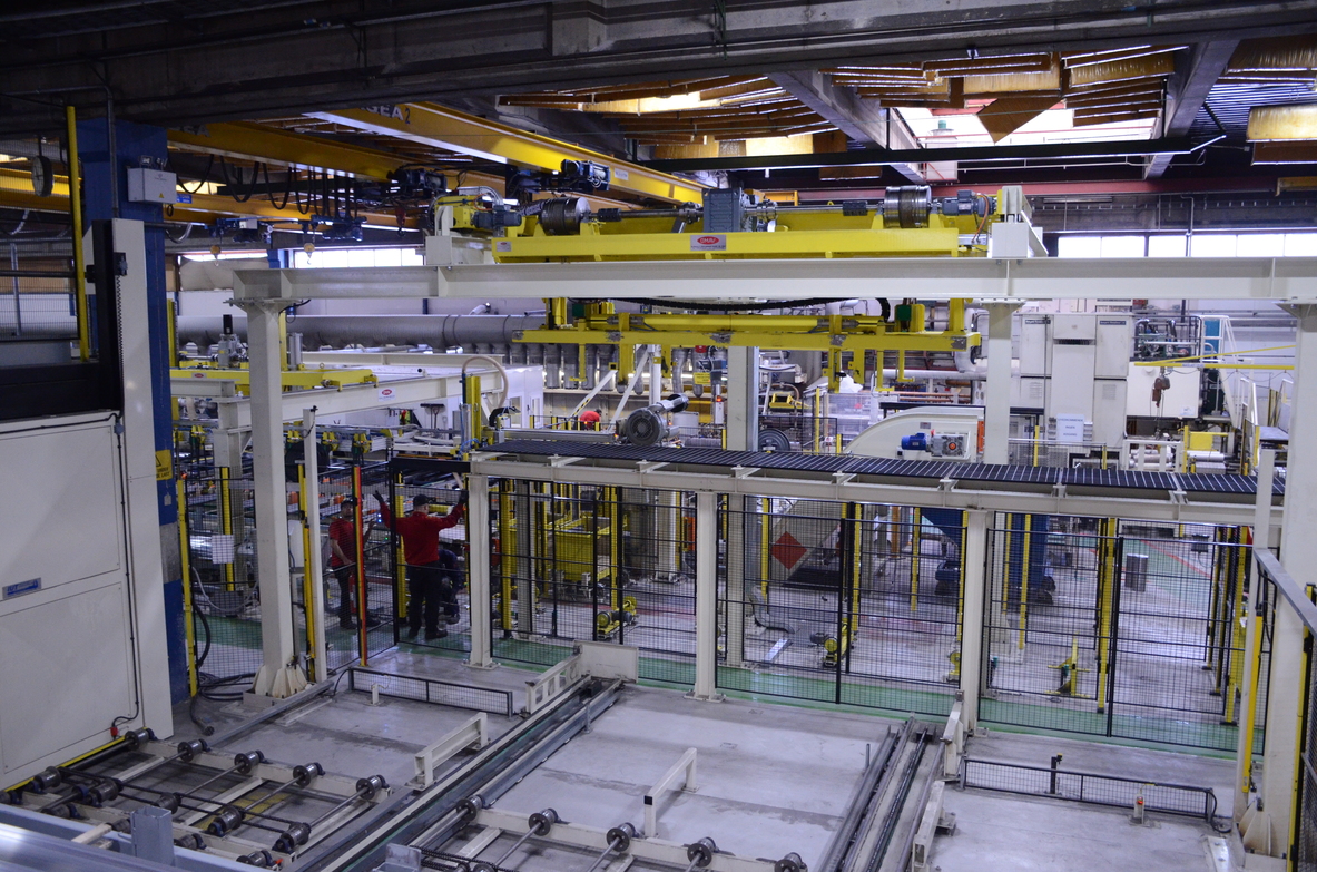 a factory with machines