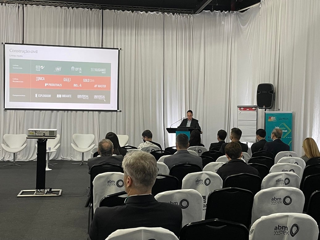 a person giving a presentation to an audience