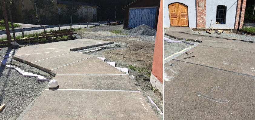 DARE2C concrete used for a pathway at Geitbåtmuseet, Valsøyfjord in Norway.