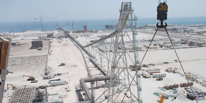 a large tower in a snowy place