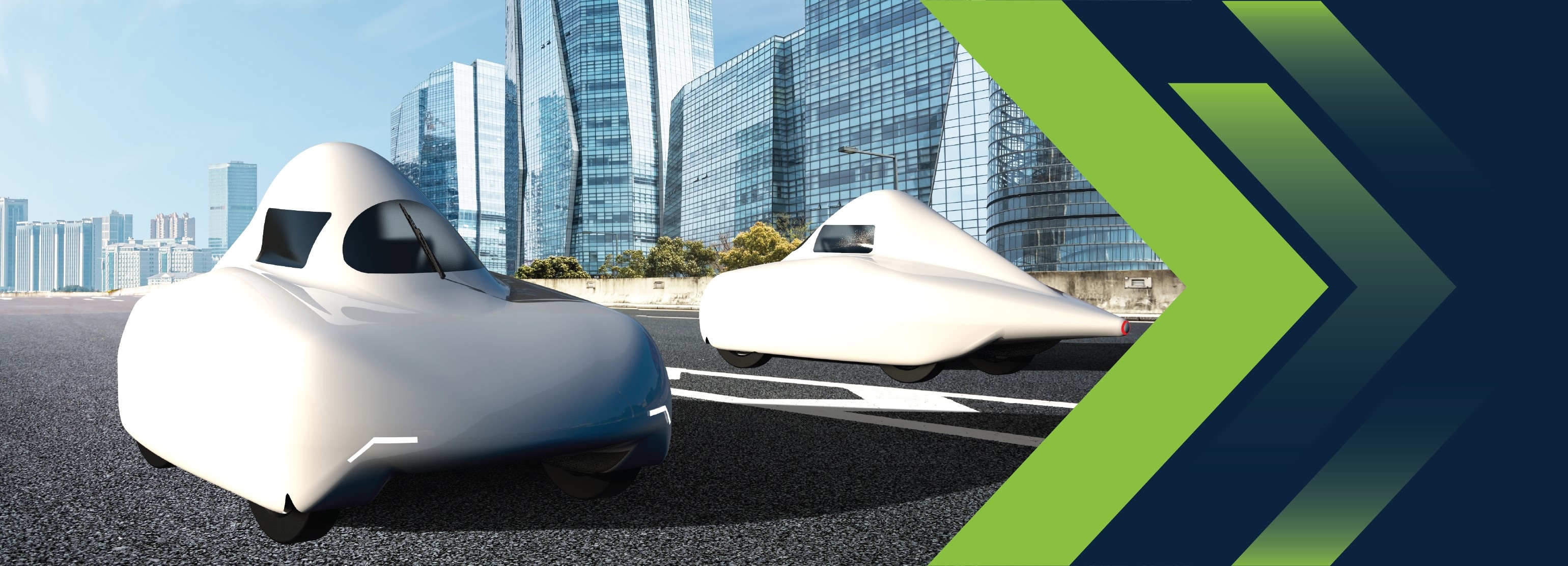 a white car parked next to a sign