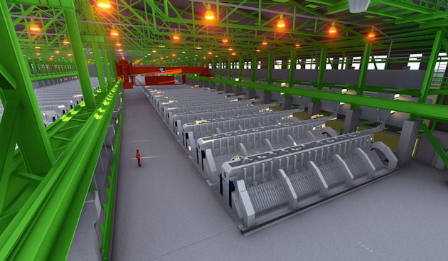 computer illustration of the new production floor