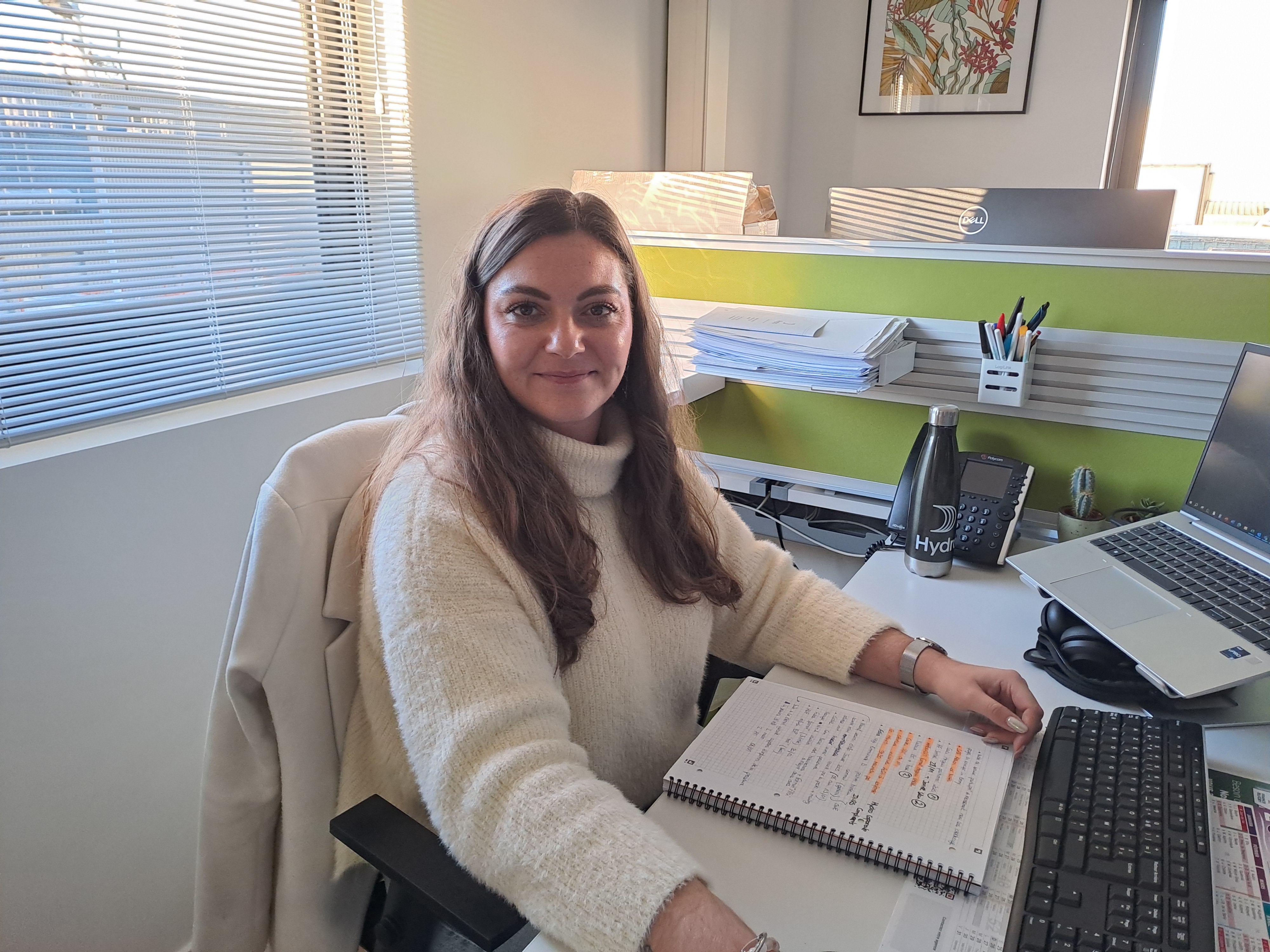 a person sitting at a desk