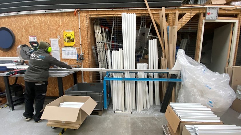 a man working in a warehouse