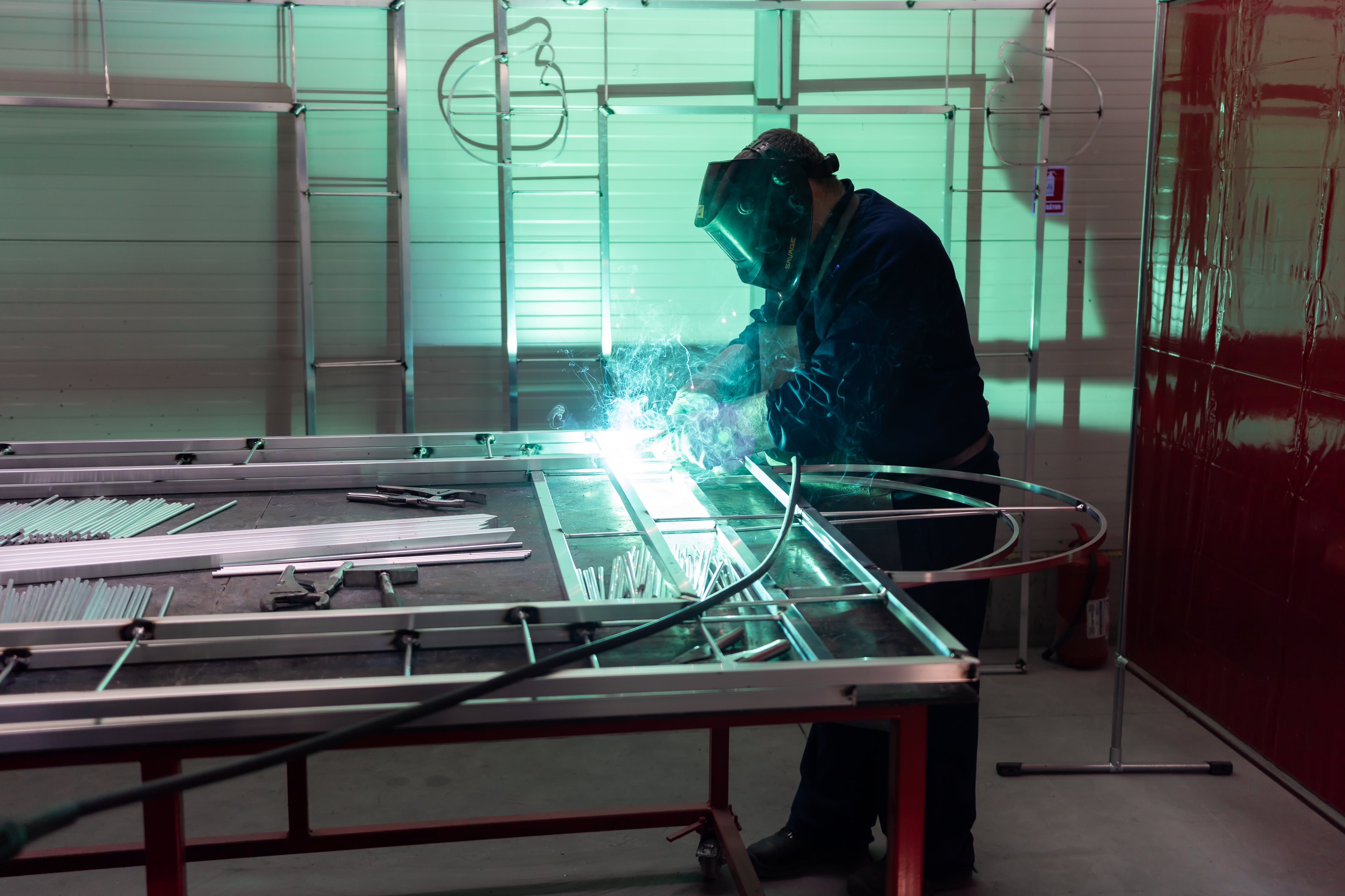 a person working on a machine