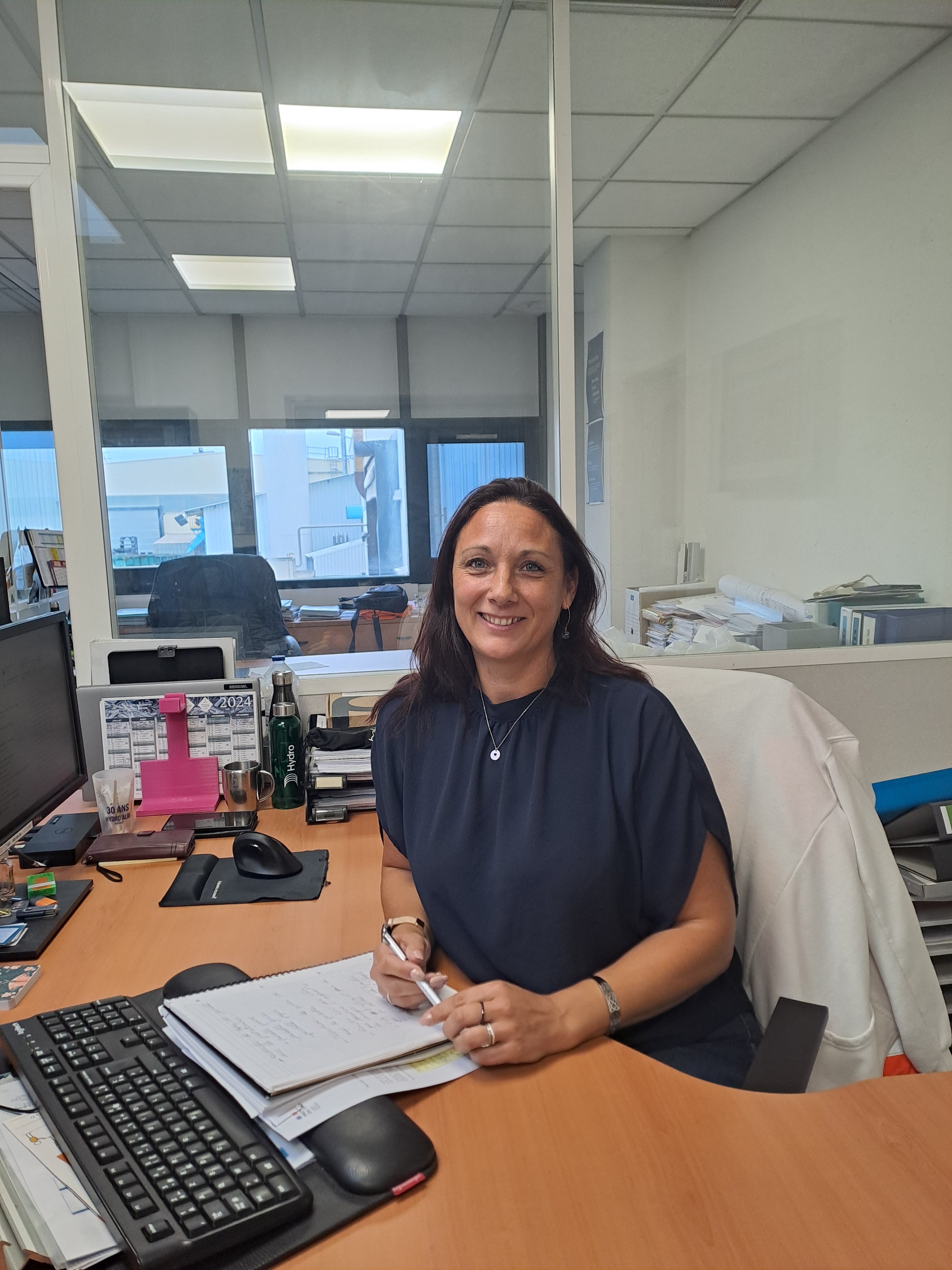 a person sitting at a desk