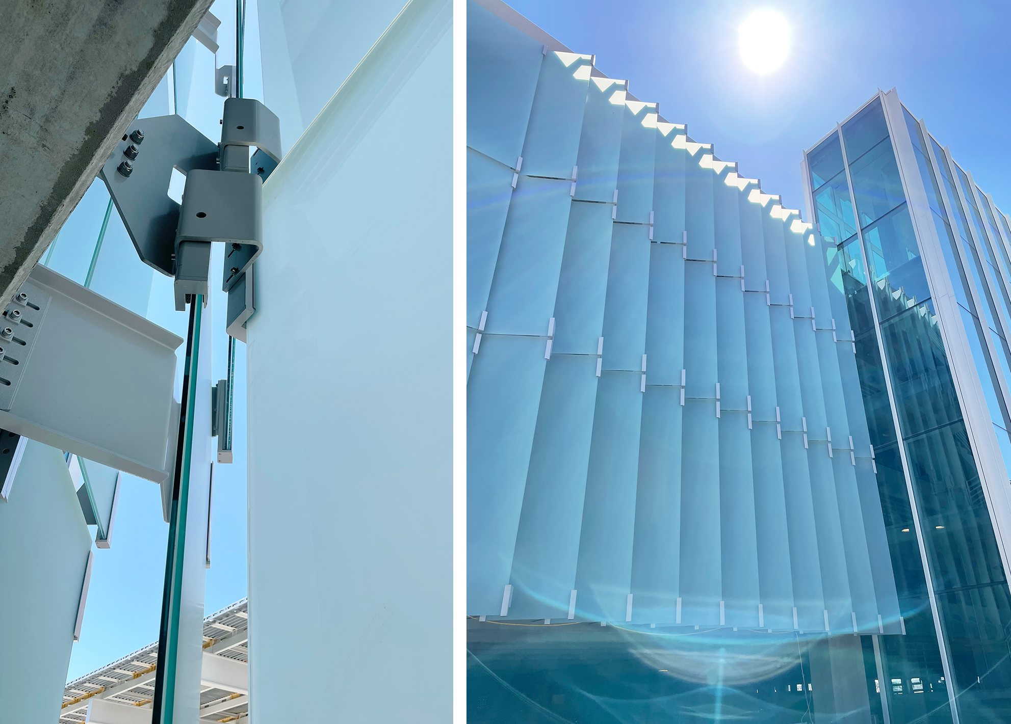 Click-System von Längle Glas an Parkhausfassade des Kansas City Airport