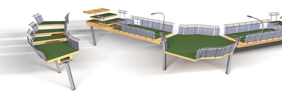 Zusammengesetzte Module für Fahrrad-Highway von urb-x
