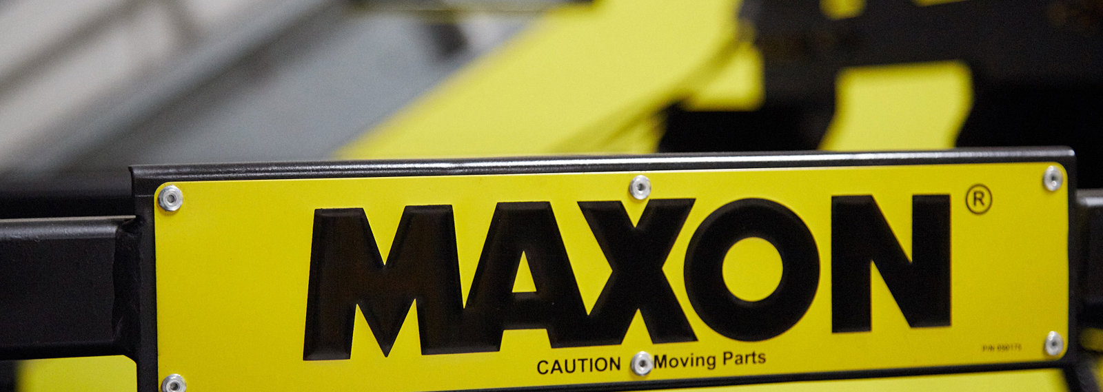 maxon sign; "caution, moving parts"