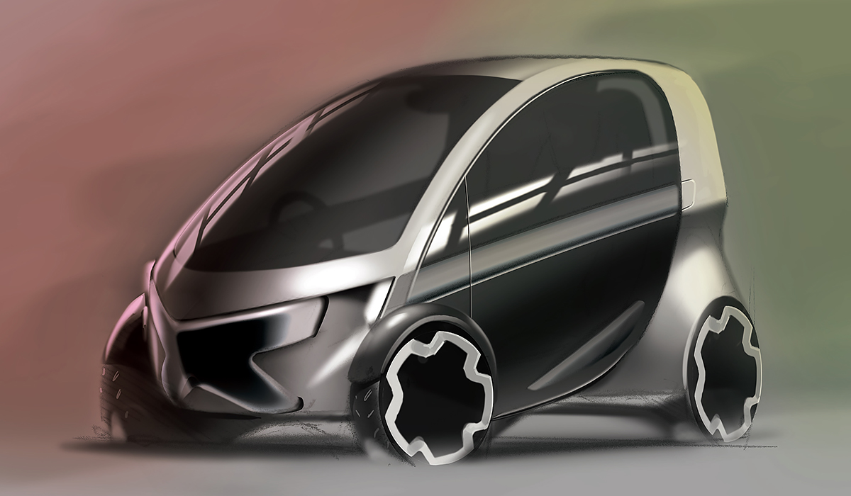 computer illustration of small car
