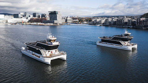 Brim Explorer ships in the Oslo fjord