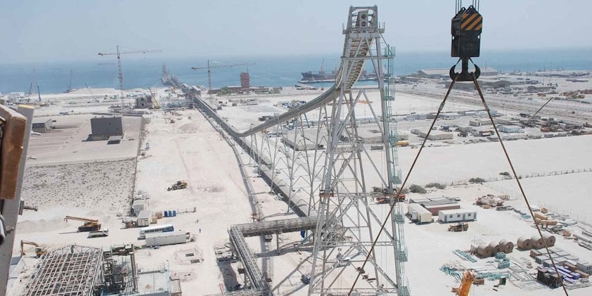 a large tower in a snowy area