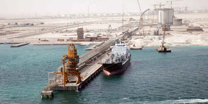 a large ship in the water