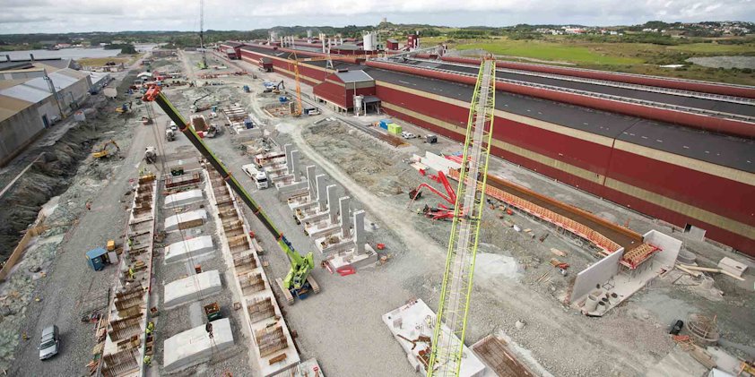 a high angle view of a construction site