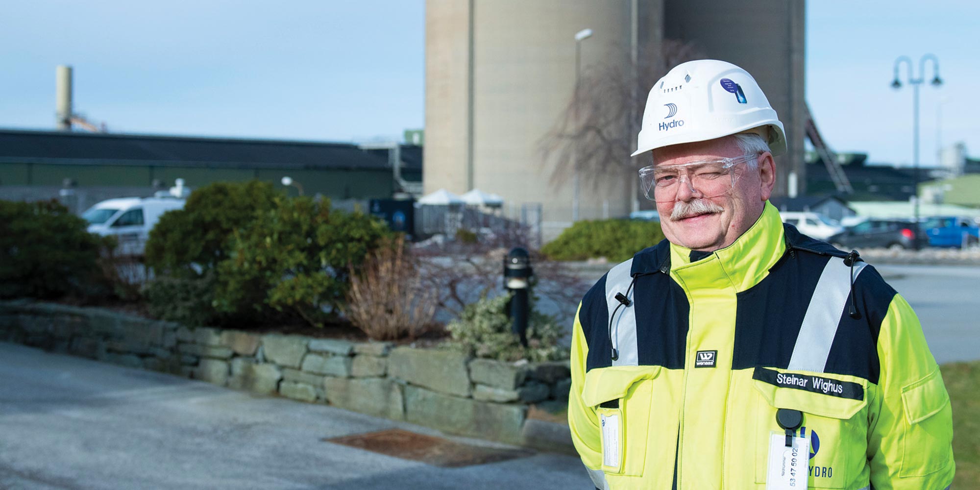a man wearing a hard hat