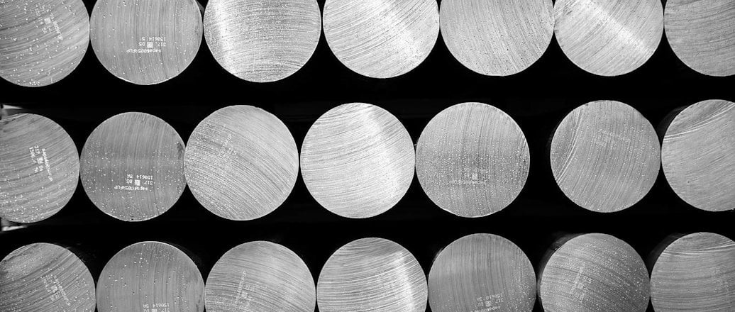 End view of aluminum billets End view of aluminum billets