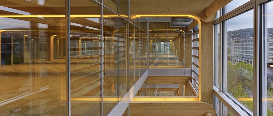Aluminium profiles in a building interior Aluminium profiles in a building interior