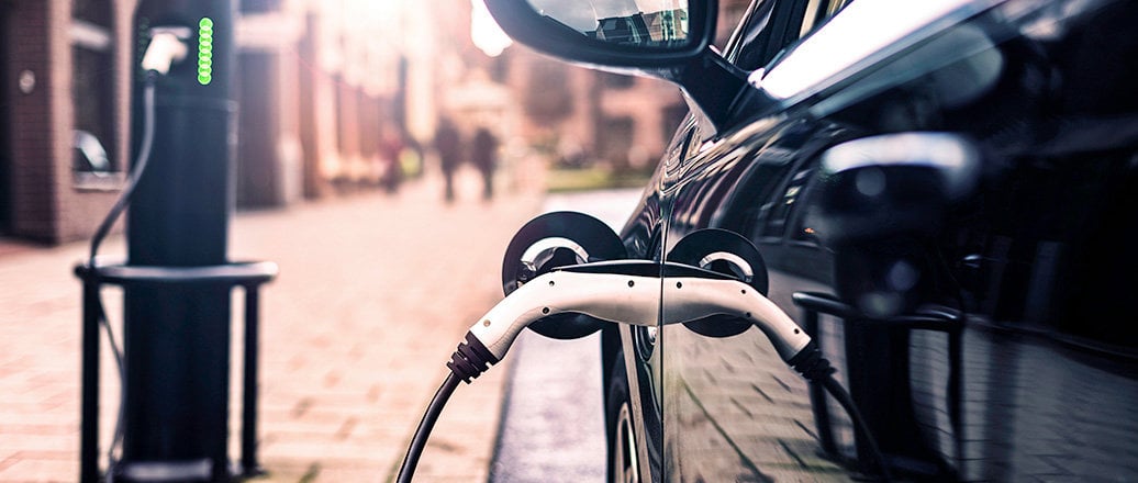 Electric Vehicle in Park Street Charging station