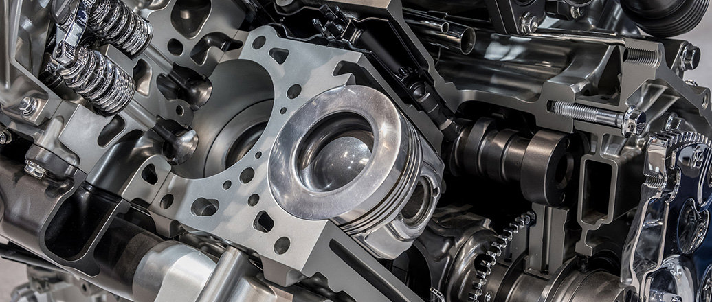 Cutaway of car powertrain Cutaway of car powertrain