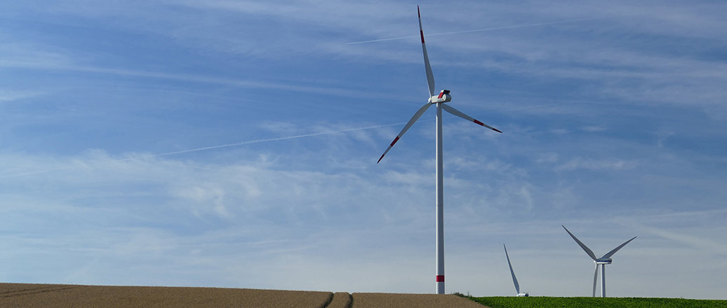 windmill on agriculturual land