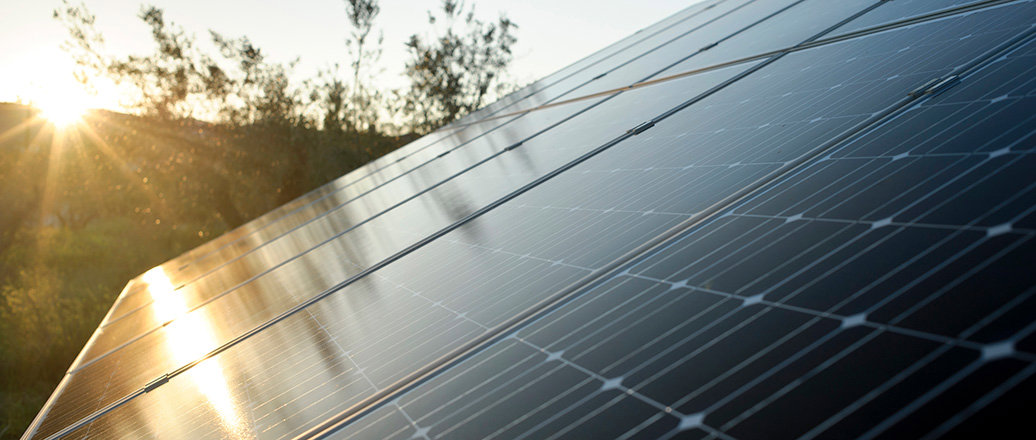 Solar Energy Panel with sun