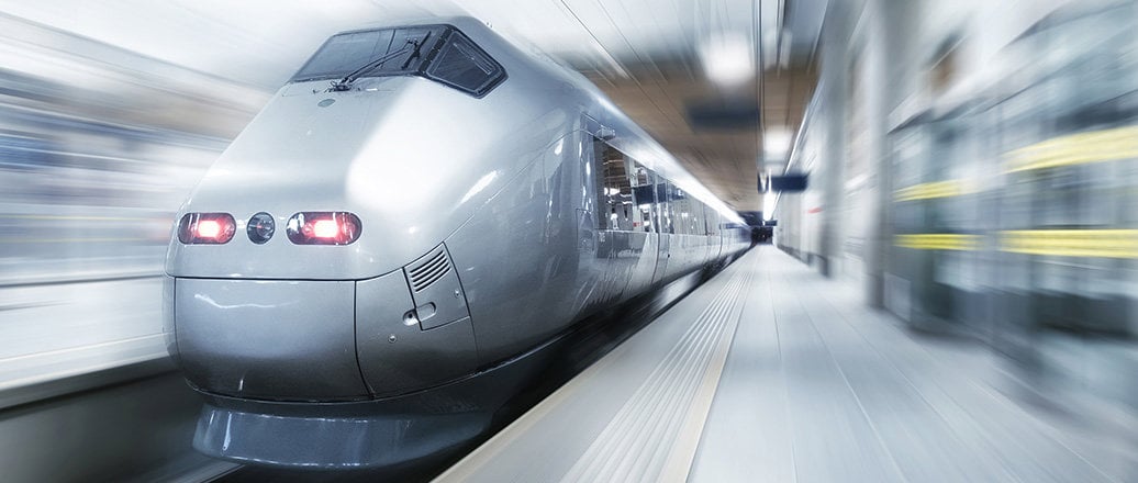 Fast train on the station. Fast train on the station.