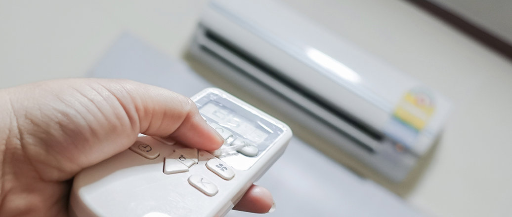 a remote control and reverse cycle air conditioner