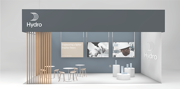 exhibition booth with large pictures on wall exhibition booth with large pictures on wall