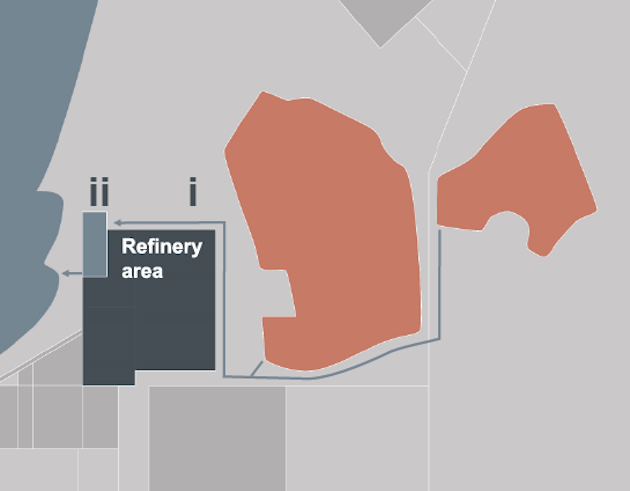 Illustrated map of Alunorte alumina refinery