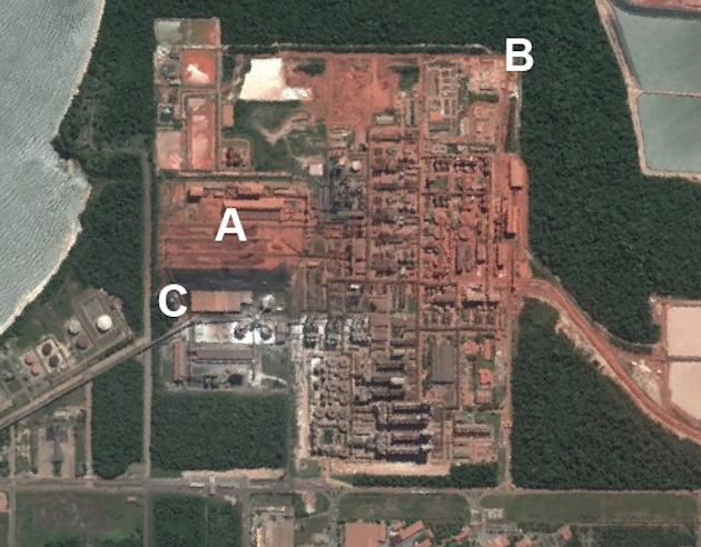 Satellite view Alunorte refinery Satellite view Alunorte refinery