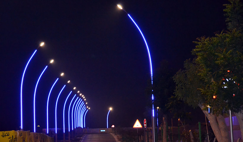 road lights with illuminated poles road lights with illuminated poles