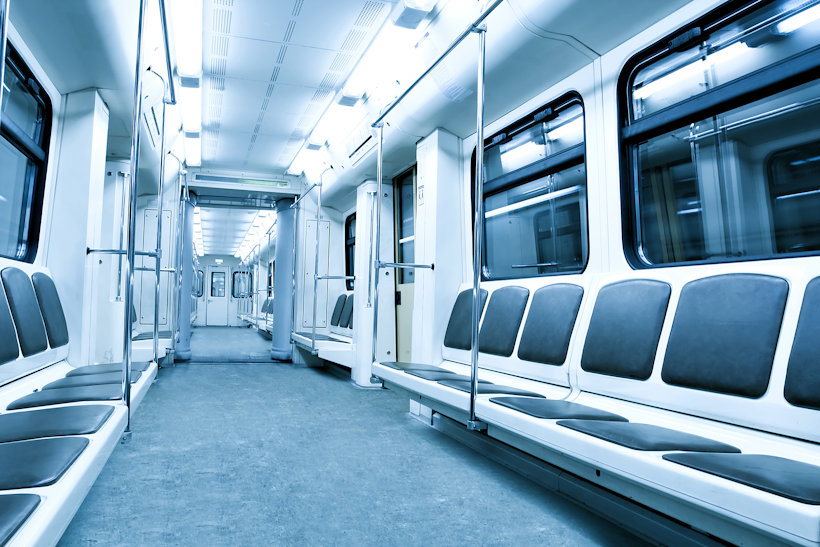 interior of a linked mass transit train carriages interior of a linked mass transit train carriages