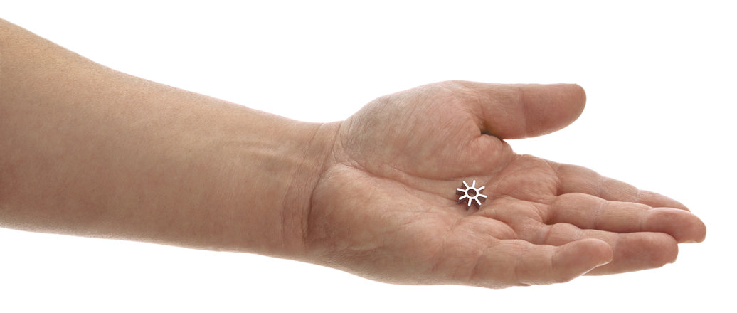 Small extruded profile on a hand Small extruded profile on a hand